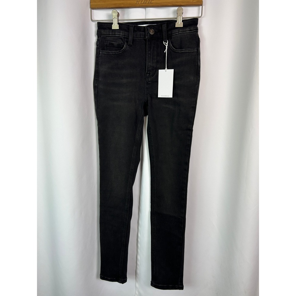 VERVET Black Solid Skinny Jeans High Rise Minimalist Edgy Size 25